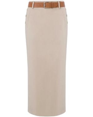 Moschino Knee-Length Skirt With Belt - Natural