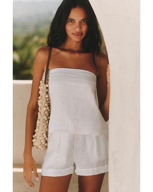 LSPACE Lia 100% Linen Shorts - White