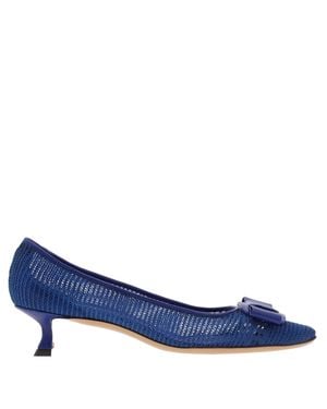 Ferragamo Ferragamo Zelma Mesh Bow Pumps, Size 7 C - Blue