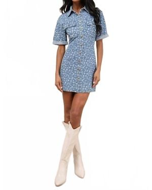 Lulus Renske Denim Mini Dress - Blue