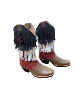 Twisted X Fringe Boots - Blue