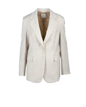 Eleventy Lamé Jacket Wool - White