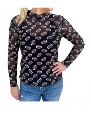 Aapparella Mesh Football Print Top - Blue