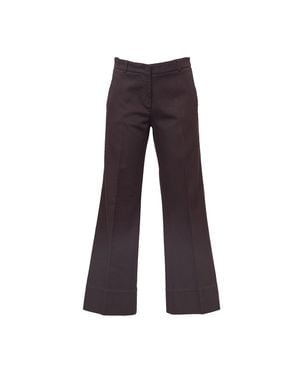 Ql2 Wide-Legged Tailored Pants With Cuffed Hem - Gray