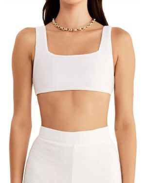 RUMER Rosa Crop Top - White