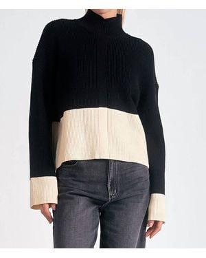Elan Mock Turtleneck Sweater - Black