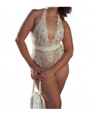 Kilo Brava Whisper Lace Teddy Bodysuit - Brown