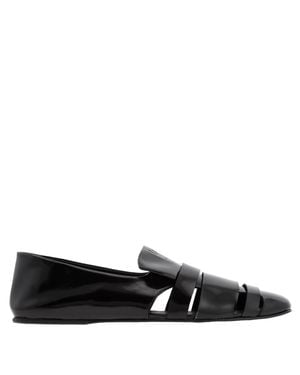 Ferragamo Ferragamo Dion Cutout Leather Loafers - Black