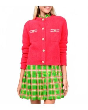 Ivy Jane Chanel Fluffy Texture Cardigan - Red