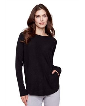 Charlie b Plushy Knit Crew Neck Sweater - Blue