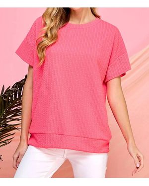 Blumin Ribbed Short Sleeve Top - Pink