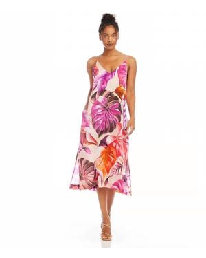 Karen Kane Patrice Side Slit Midi Dress - Red