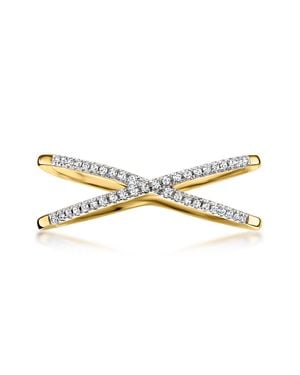 RS Pure By Ross-Simons Diamond Crisscross Ring - Metallic