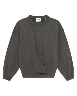 Isabel Marant Relaxed Fit Cotton Knit Sweatshirt - Gray