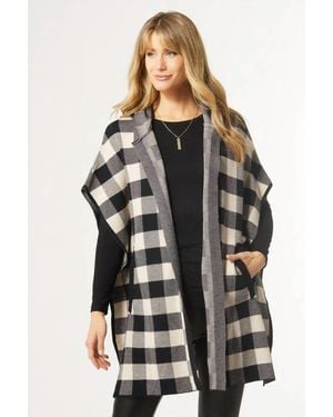 Coco + Carmen Bianca Plaid Cardigan - Black