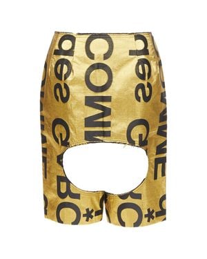 Comme des Garçons Comme Des Garcons Logo Cut Out Shorts - Metallic