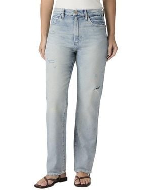 PAIGE Sawyer Seamed Beltloops Mic Drop Destructed Jean - Blue