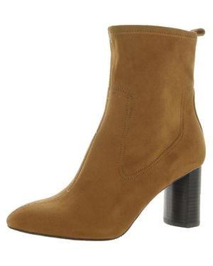 NYDJ Tonesu Boots Saddle Suede Block Heel Ankle Bootie Zpo3475 - Brown