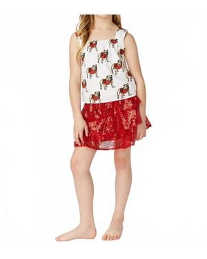 Stewart Simmons Girl's Georgia Poplin Shirt - Red