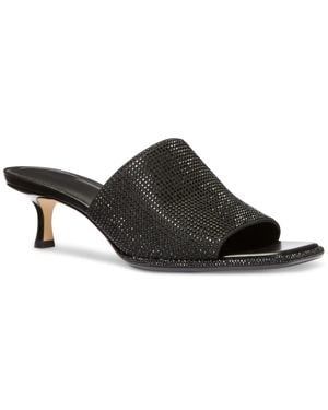 Michael Kors Lara 40T4Lams1S Sandal Square Toe Kitten Heel Zap2479 - Black