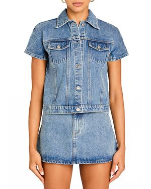 SER.O.YA Magda Cap Sleeve Jacket - Blue