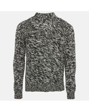Calvin Klein Monochrome Knit V-Neck Sweater - Gray