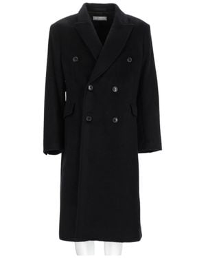 Our Legacy Whale Double-Breasted Mohair-Wool Blend Coat - Black