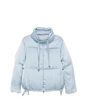 Herno Shiny Finish Boxy Down Jacket - Blue