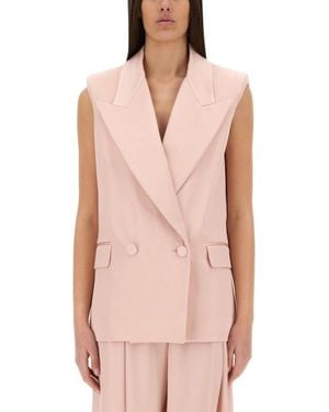 Nina Ricci Double-Breasted Sleeveless Jacket - Pink