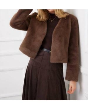 Karen Kane Reversible Fur Coat - Brown
