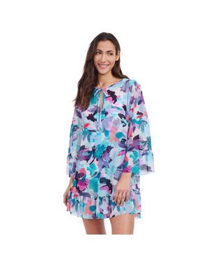 Gottex Holi Mesh Dress With Flounce - Blue