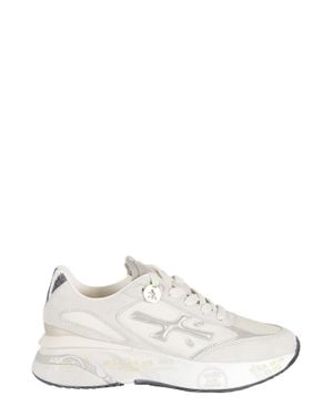 Premiata Cream Moerund 8080 Side-Logo Polyester Sneakers - White