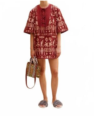 ALÉMAIS Maya Mini Coverup Mini Dress - Red