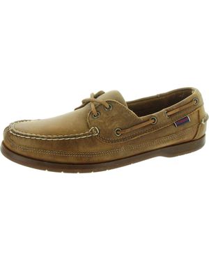Sebago Lace-Up Leather Loafers - Brown