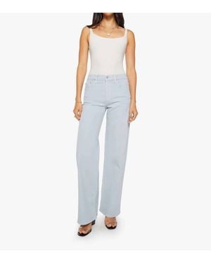 Mother Rerun Zip Sneak High-Waisted Wide Leg Jeans - Blue