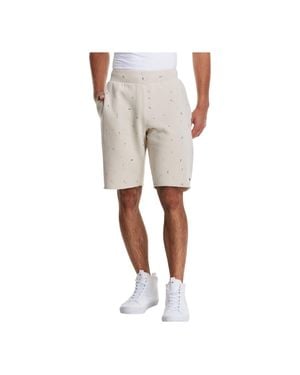 Champion C Life Reverse Weave Paint Splatter Shorts - Natural