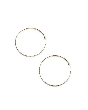 Eklexic Rectangle Step Pattern Hoops - White
