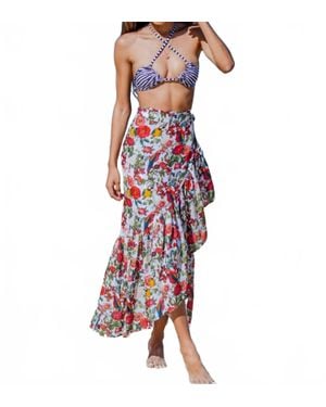 Lia Sahara Wrapover Skirt - Red