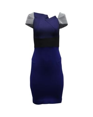 Roland Mouret Roland Mouret Accent Sleeve Bodycon Dress - Blue