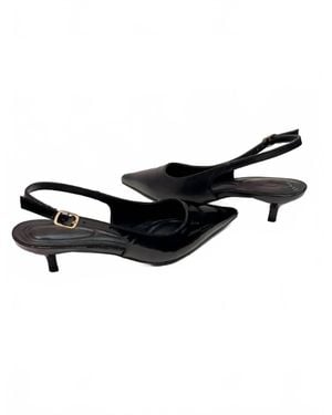 Ccocci Bell Pointed Toe Kitten Heel Pumps - Black