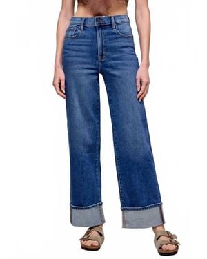 Hidden Jeans Cuffed Stretch Clean Dad Jean - Blue