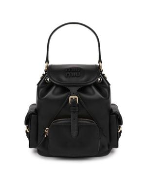 Miu Miu Leather Backpack - Black