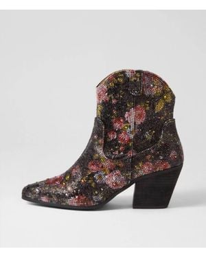 DJANGO & JULIETTE Wagon Jewel Fabric Ankle Boots - Brown