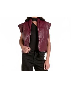 Elan High Collar Sleeveless Vest - Black