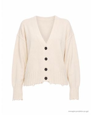 ATOMOFACTORY Panna Cardigan Rottura Cotton Cardigan - Natural