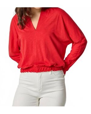 Lilla P Shawl Collar Wedge Top - Red