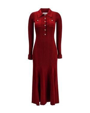 Self-Portrait Midi Dress - Red