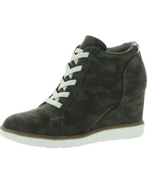 Dr. Scholls Jones Comfort Insole Lace-Up Wedge Boots - Green