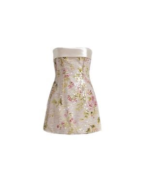 Alberta Ferretti Crepe Mini Dress - Natural