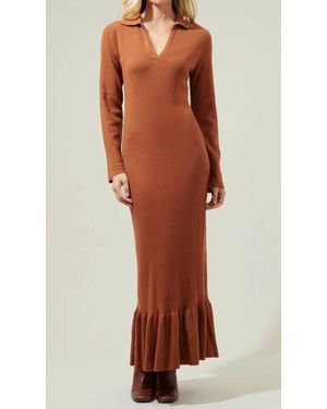 Sugarlips Cinnamon Sweater Maxi Dress - Brown